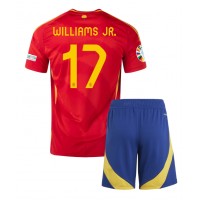 Španielsko Nico Williams #17 Domáci Detský futbalový dres ME 2024 Krátky Rukáv (+ trenírky)